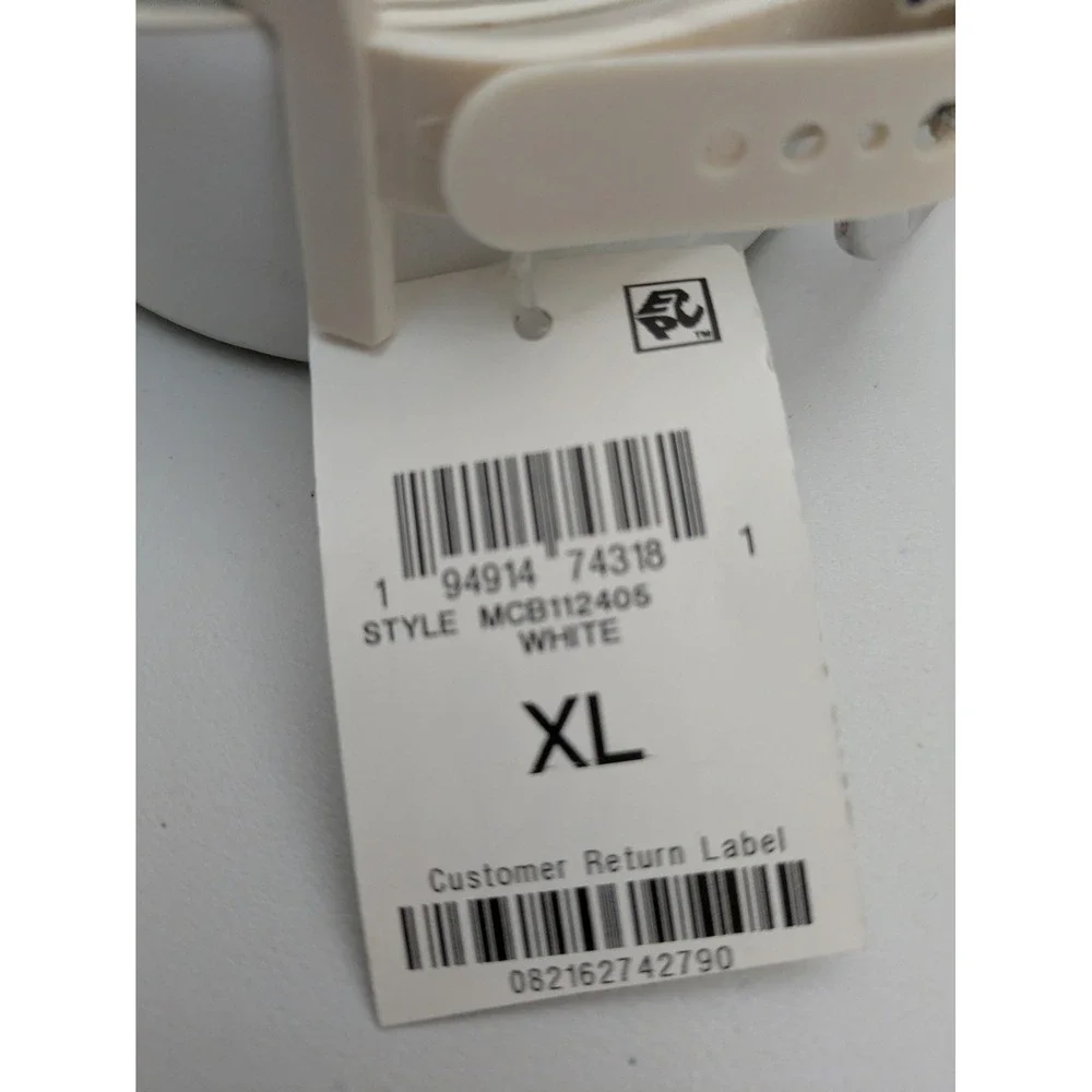 On 34th Sculpted Buckle Panel Belt Womens‎ Size X-Large White NWT $48